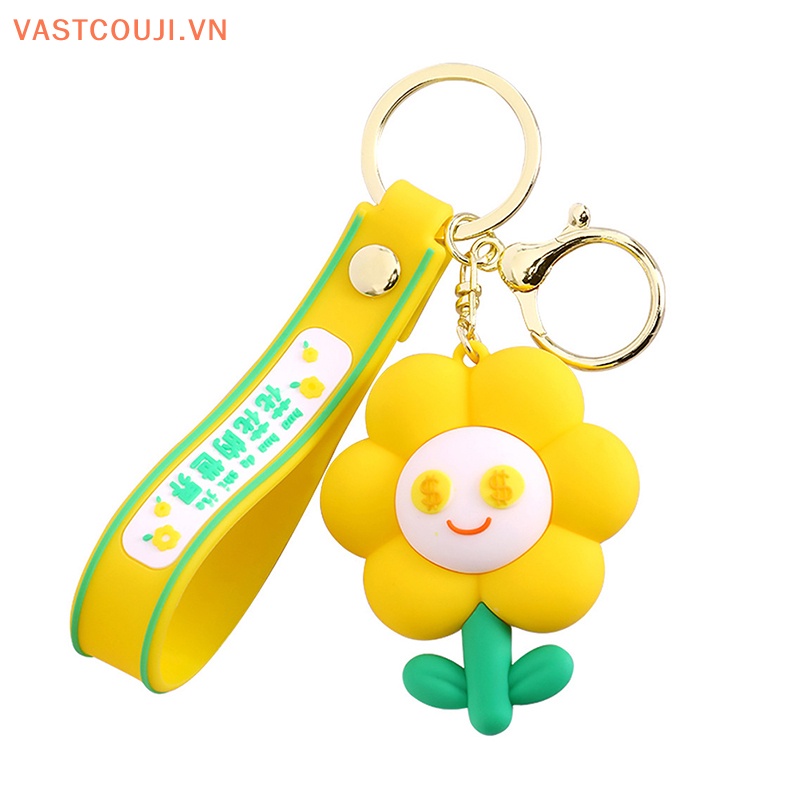 Móc Khóa Nhựa Mềm Hình Hoa Hướng Dương VASTJI