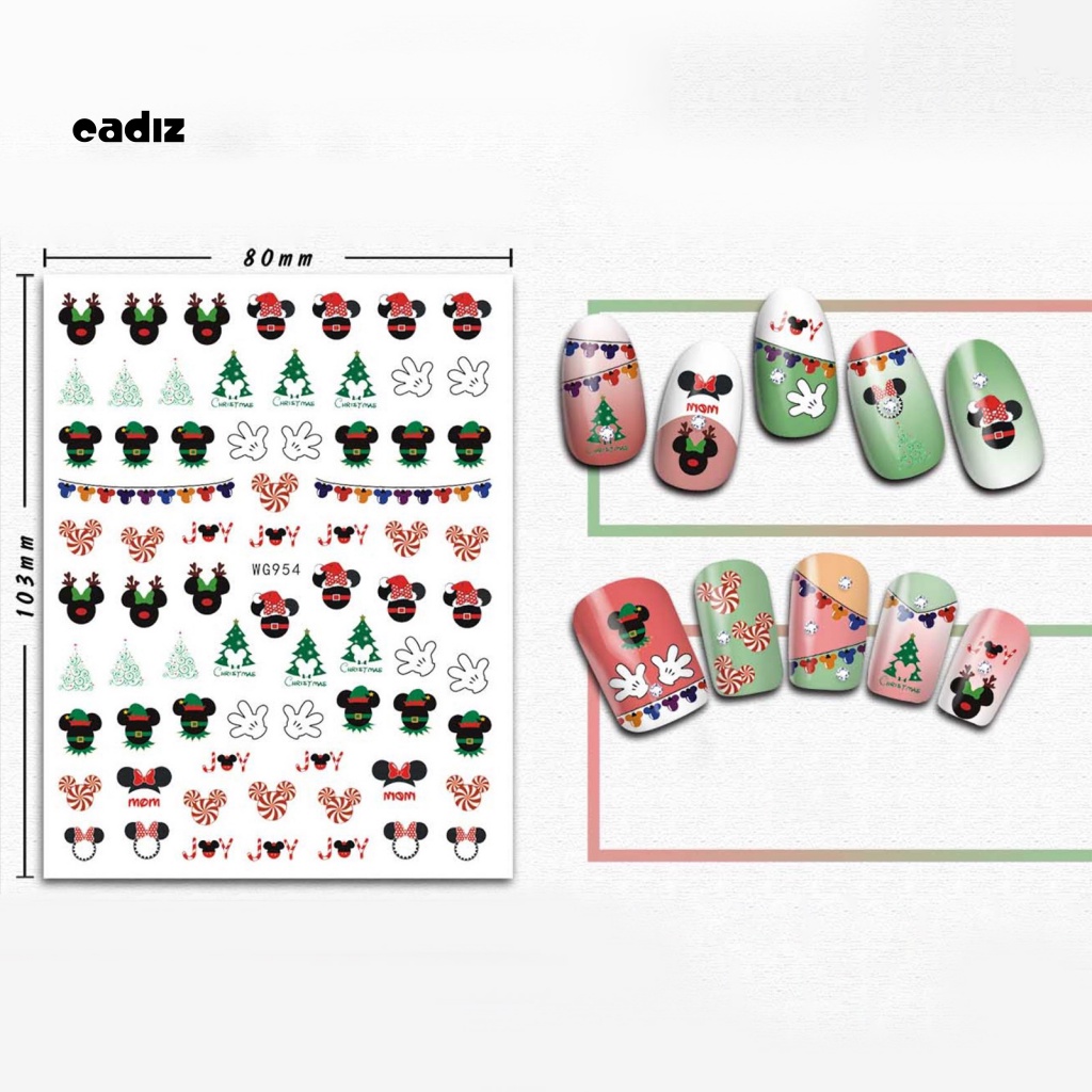 Miếng Dán Trang Trí Móng Tay Chủ Đề Giáng Sinh Dễ Dàng Bắt Mắt