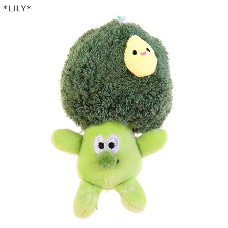 LILY Dễ thương Rau bông cải xanh sang trọng nhồi bông búp bê vài Keychain Túi Mặt dây chuyền Kid Quà Tặng uuu