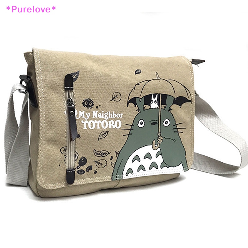 Túi Xách Đeo Vai Vải Canvas In Hình Totoro Đáng Yêu Mới