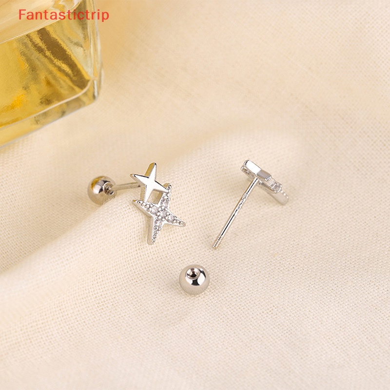 1 Đôi Bông Tai Hình Ngôi Sao Đính Đá Zircon y2k Thời Trang Dành Cho Nữ