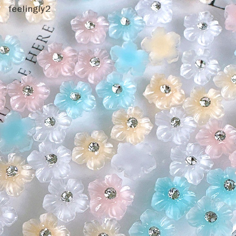 Bộ 30 HạT ĐíNh Trang Trí MóNg HìNh Hoa 3D NhiềU MàU Dễ Thương