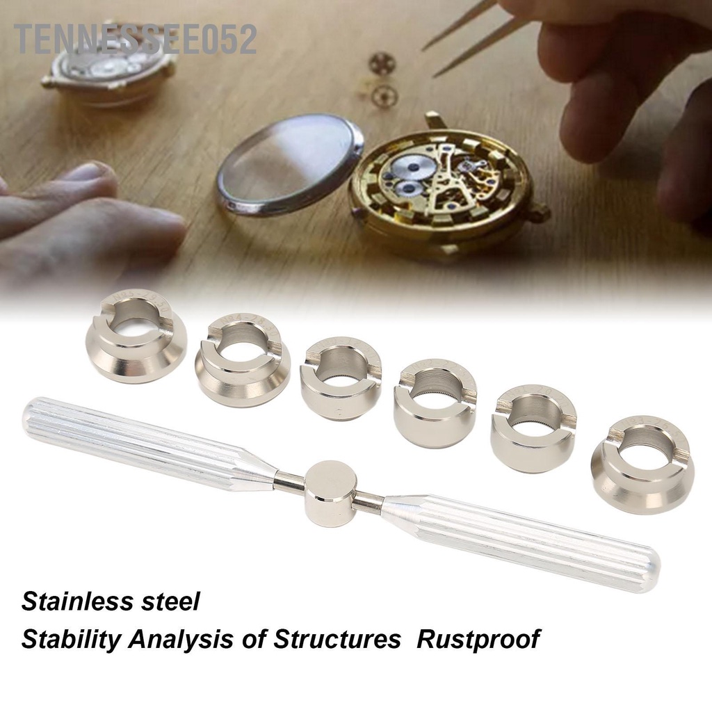 Tennessee052 5537 Dụng Cụ Mở Vỏ Đồng Hồ Bằng Thép Không Gỉ Chuyên Nghiệp Bảo Trì Với 6 Cái Chết