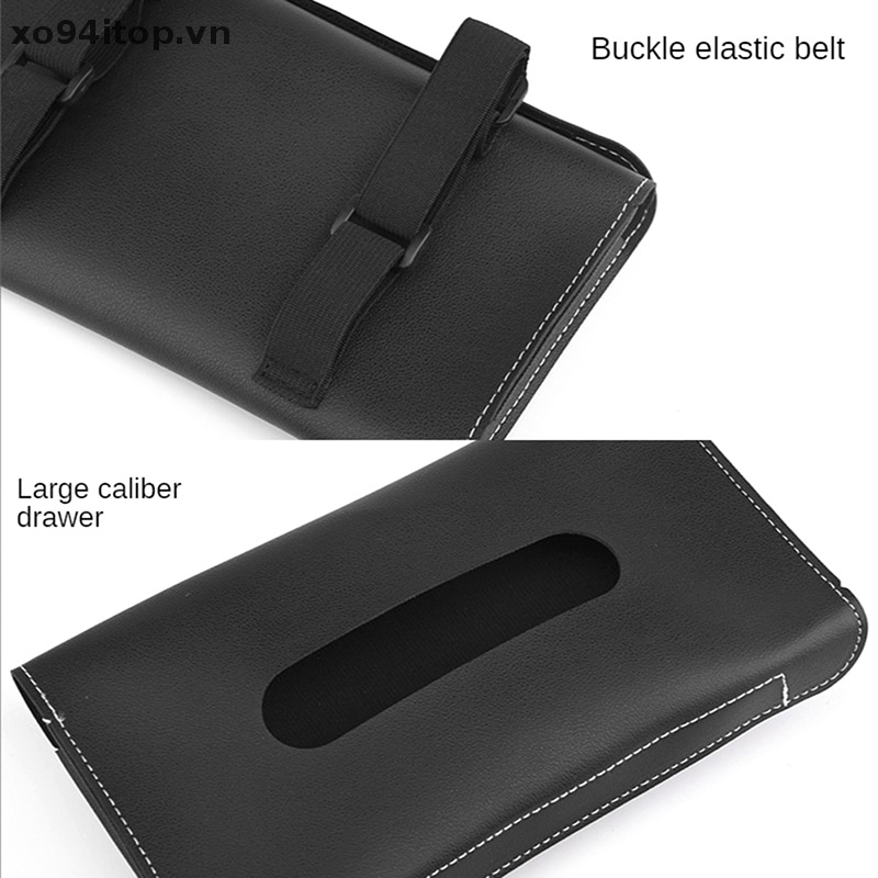 Hộp Đựng Khăn Giấy Gắn Tấm Che Nắng Xe Hơi Có Khóa Cài Co Giãn Tiện Dụng