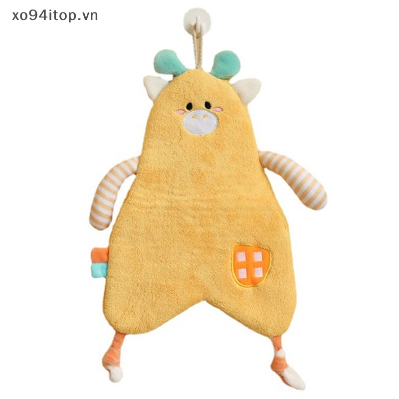 Xoitop 1 Khăn Lau Tay Mềm Mại Thấm Hút Nước Nhanh Khô Họa Tiết Động Vật Hoạt Hình Có Thể Hung Cho Nhà Bếp