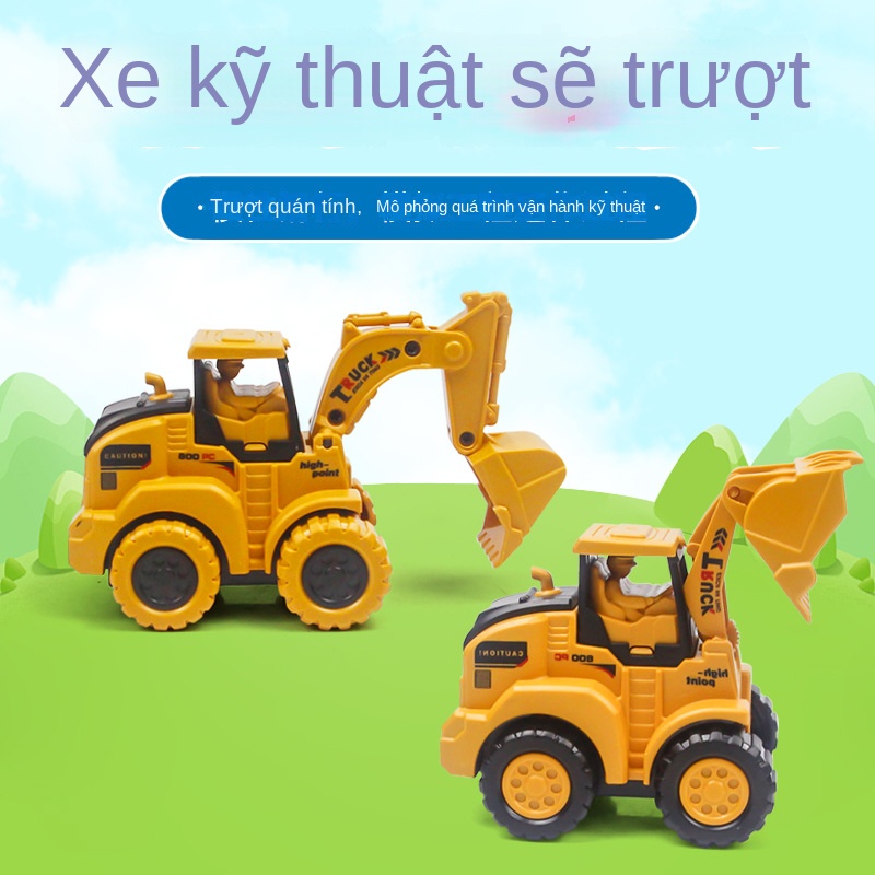 Đồ Chơi Xe Công Trường Trượt Lưng Vui Nhộn Cho Bé Trai