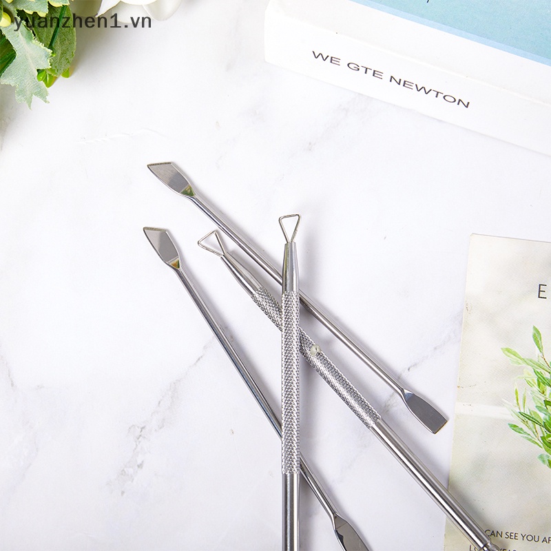 Bộ Dụng Cụ Làm Móng Bằng Thép Không Gỉ Hai Đầu Kèm Muỗng Tiện Dụng