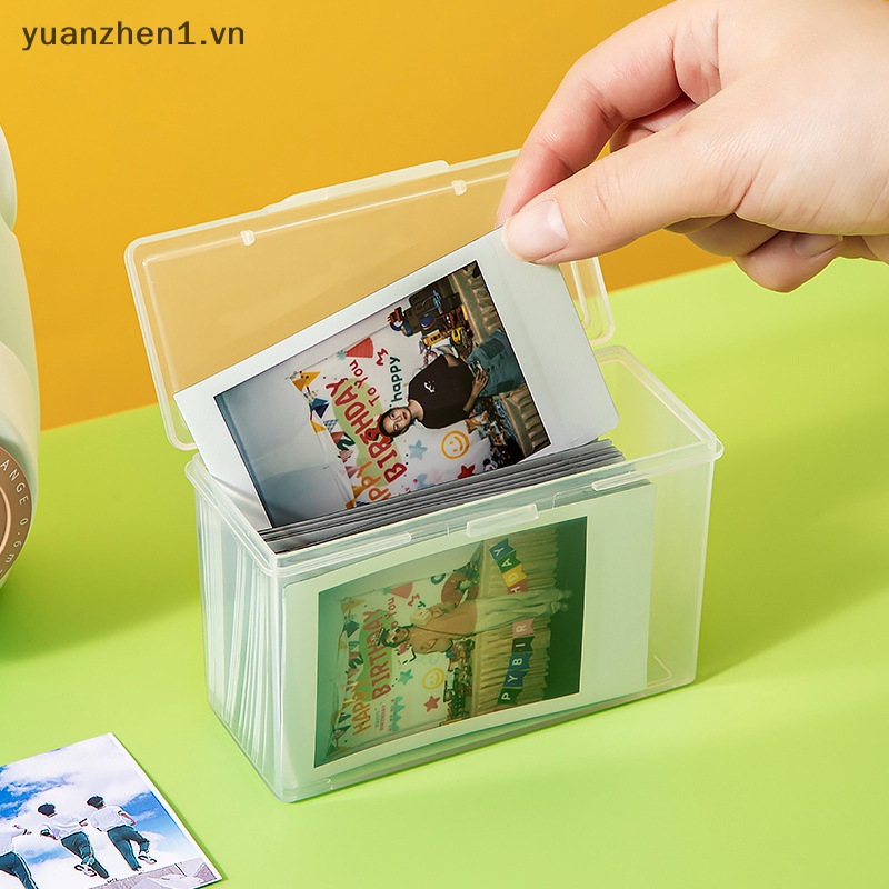 1 Hộp Nhựa Trong Suốt Đựng Ảnh Thẻ Để Bàn Tiện Lợi