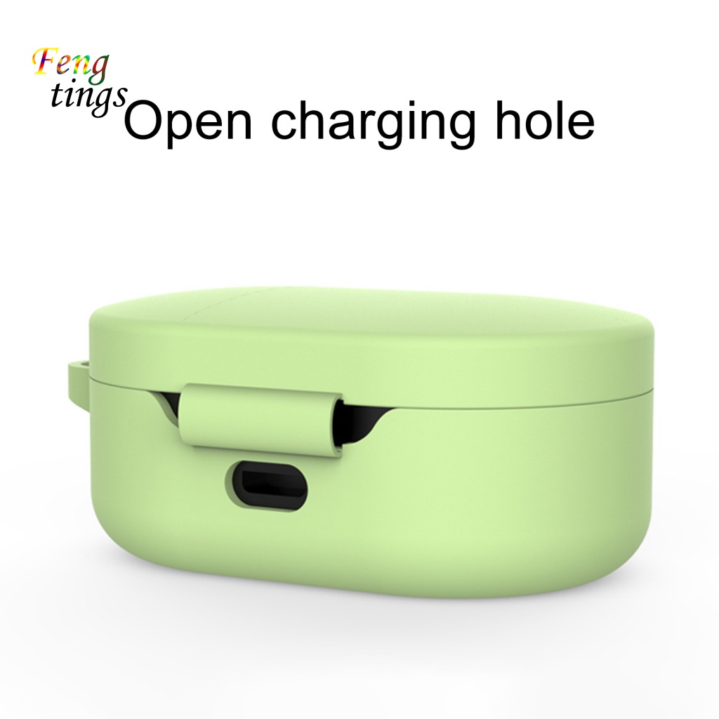 Vỏ Bảo Vệ Hộp Sạc Tai nghe không dây Redmi AirDots 3 Bằng Silicon Chống Rơi Kèm Móc Khóa