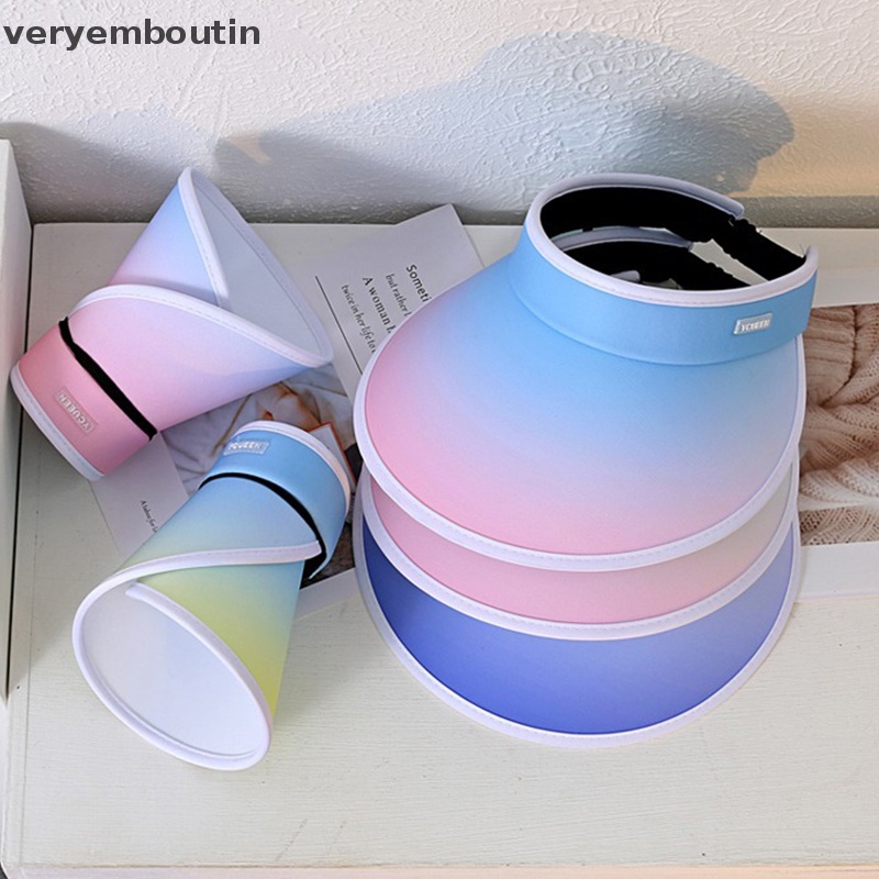 Nón Rộng Vành Che Phủ Mặt Chống Tia UV Màu Sắc Gradient Dành Cho Nữ