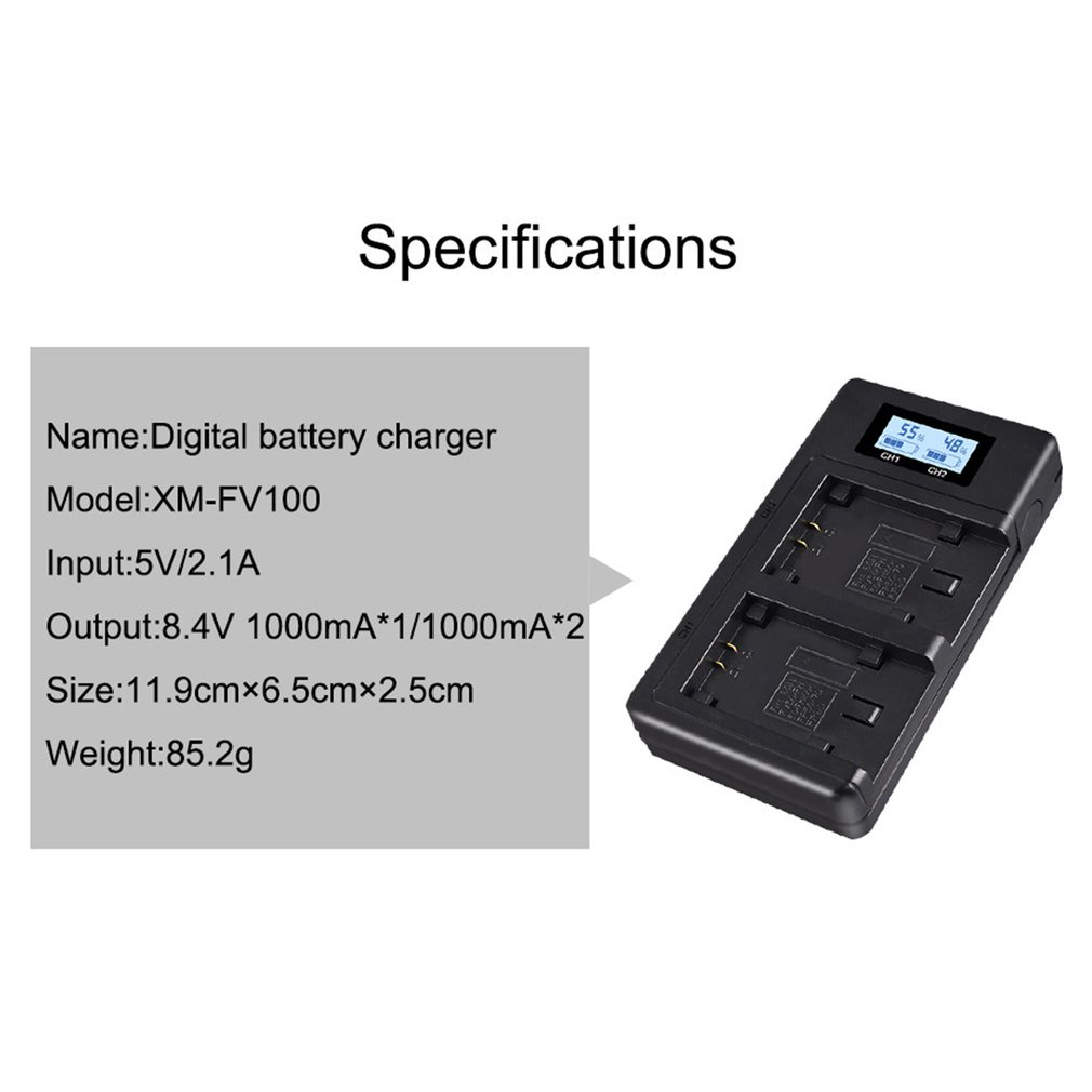 Durable Lcd Smart Digital Charger Np-Fh70 Can Be Charged Fv90 Fv70 Fh100 Fv100 Fh50 Display 5V [Q/13]