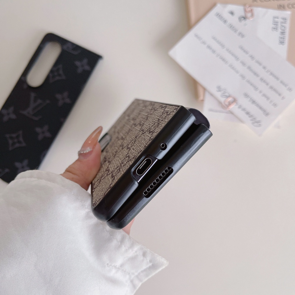 Ốp Điện Thoại Da PU Dạng Gập Phong Cách vintage Sang Trọng Cho Samsung Galaxy Z Fold 1 2 3 Z Fold 4 5G Z Fold3