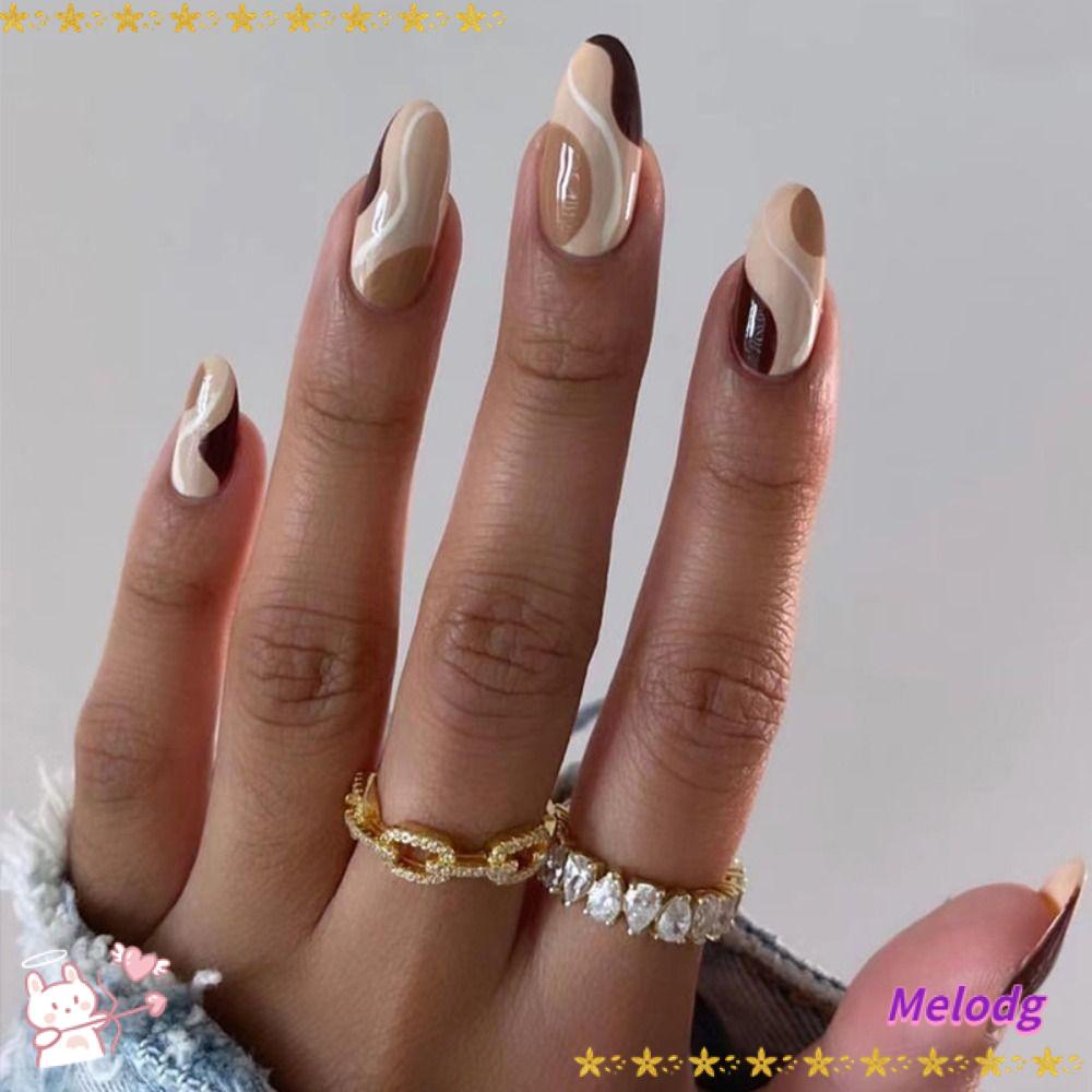 Bộ 24 Móng Tay Giả Họa Tiết Trái Tim Đính Đá Nhiều Màu Sắc