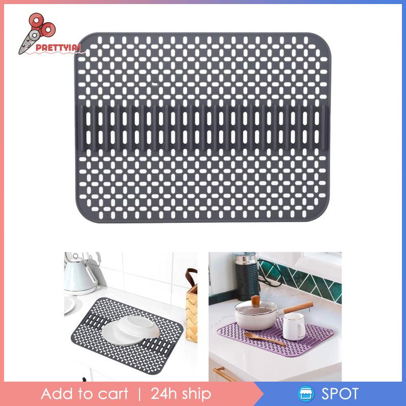 1 [Prettyia1] Thảm Silicone Phơi Khô Bồn Rửa Chén Nhà Hàng Quầy Bếp