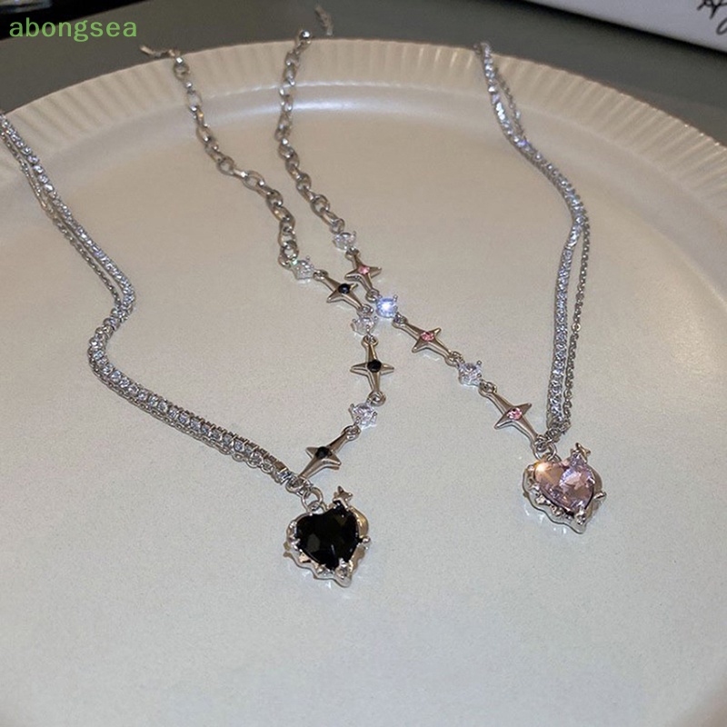 Vòng cổ Mặt Hình Ngôi Sao / Trái Tim Đính Đá Thời Trang Hàn Quốc Bongsea Y2k