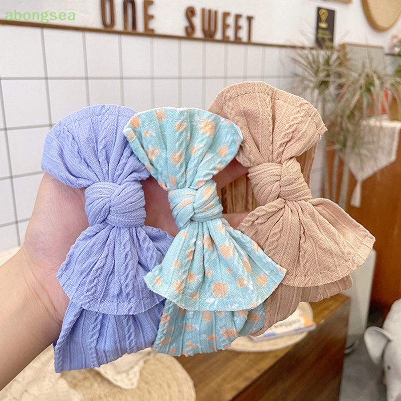 Set 3 Băng Đô Đan Len Co Giãn Xinh Xắn Cho Bé Gái