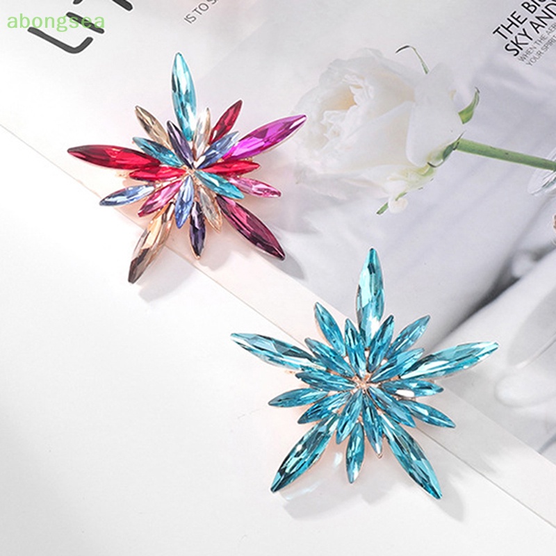 Trâm Cài Áo Hình Bông Tuyết Đính Đá Nhiều Màu Thời Trang Cho Nữ