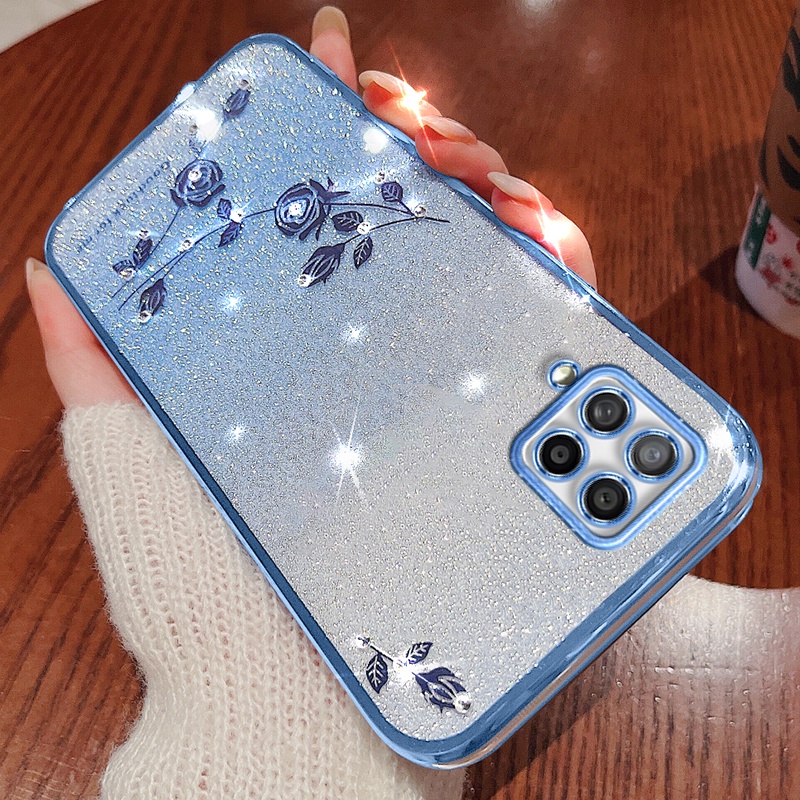 Ốp Điện Thoại Silicon Mềm Họa Tiết Hoa Hồng Cho Samsung Galaxy A12 A22 4G A42 5G M53 5G M32 4G M33 5G M12 F12 F62 M62