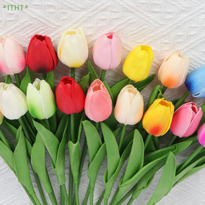 Set 5 / 10 Hoa Tulip Nhân Tạo Bằng PU Màu Sắc Ngẫu Nhiên Dùng Để Trang Trí Tiệc Cưới Mới