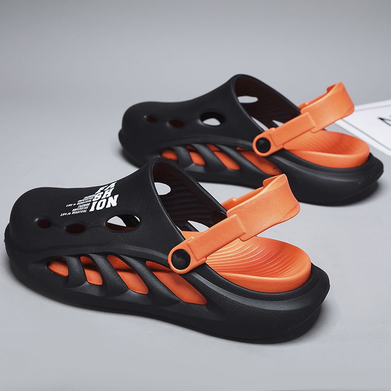 Dép Bít Mũi Đục Lỗ Đế Dày Chống Trượt Thời Trang Mùa Hè Cho Nam