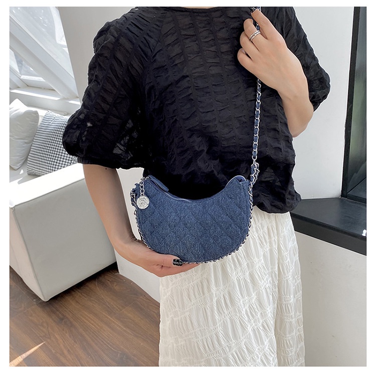 Túi Đeo Chéo Denim Quai Xích Thời Trang Mùa Hè 2023 Phong Cách Mới Cho Nữ