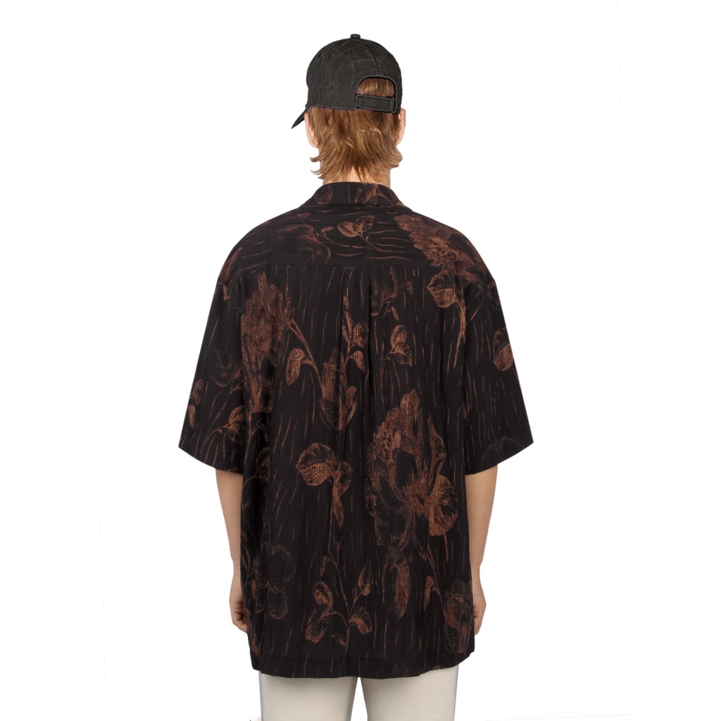 Áo Sơ Mi Tay Ngắn Dáng Rộng In Họa Tiết Phong Cách Retro 23SS