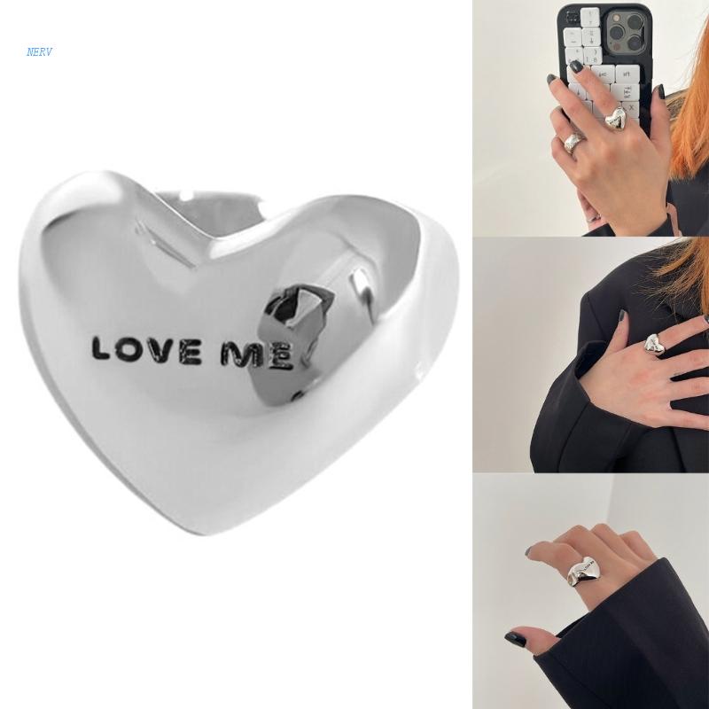 Nhẫn Hở Mạ Bạc Hình Trái Tim Thời Trang Cho Nữ