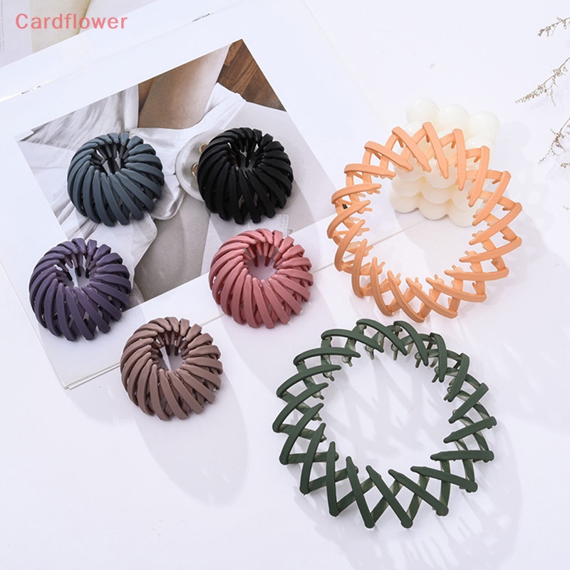 < Cardflower > Kẹp Tóc Đuôi Ngựa Có Thể Thu Gọn Hình Tổ Chim Thời Trang Mới