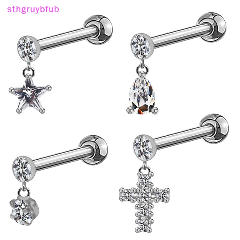 1 Bông Tai Dáng Dài Đính Đá Zircon Thời Trang Cho Nữ