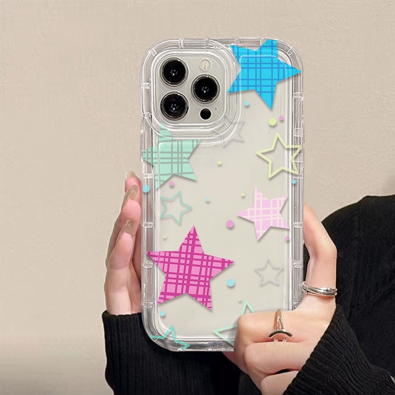 Ốp Điện Thoại TPU Silicon Mềm Trong Suốt Chống Sốc Hình Ngôi Sao Cho IPhone 11 13 14 12 Pro 7 8 6 6s Plus XS Max X XR