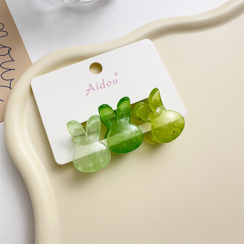 Set 3 Kẹp Tóc Trong Suốt Hình Thỏ Dễ Thương Cho Bé Gái