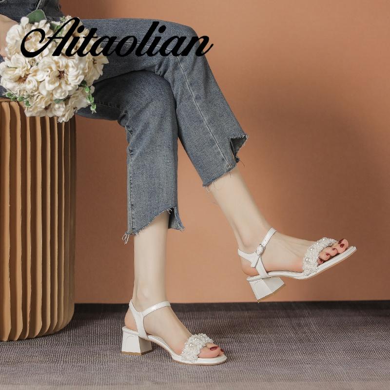 Xăng đan Da Mũi Vuông Đế Dày 5cm Thời Trang Cho Nữ Màu Sắc