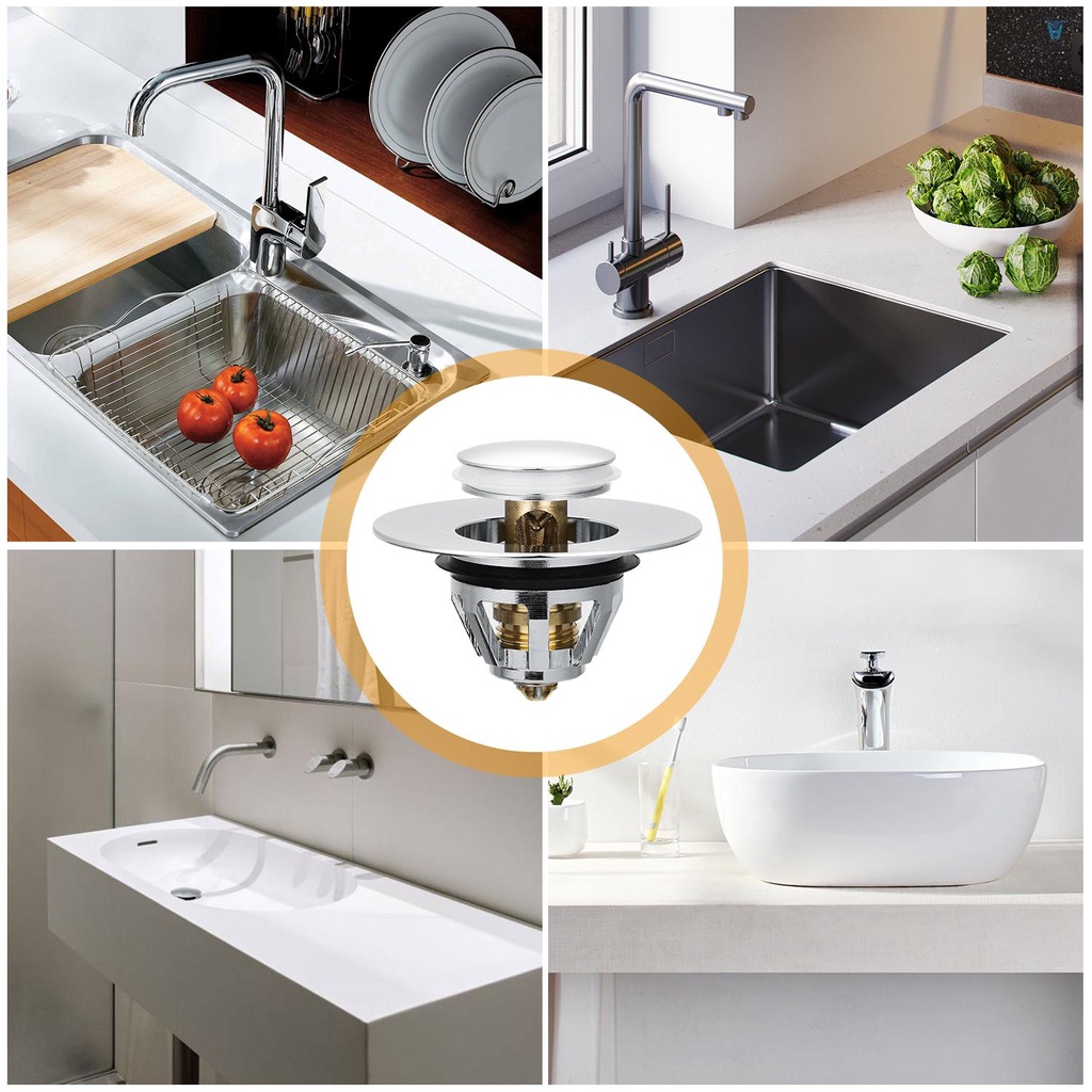 Bộ 3 Nắp Chặn Cống Thoát Nước Bồn Rửa Bằng Thép Không Gỉ Thông Dụng Chống Tắc Nghẽn Cho Nhà Bếp / Phòng Tắm