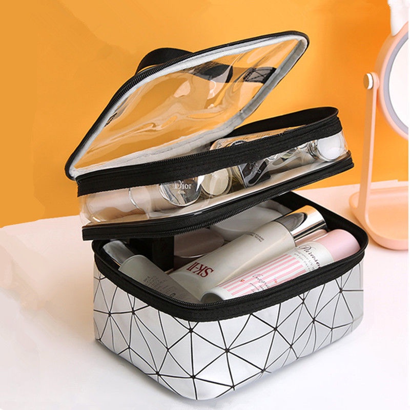 Túi Đựng Mỹ Phẩm Hai Lớp Trong Suốt Chống Thấm Nước BX019