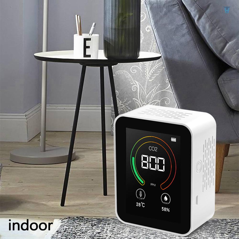 Thiết Bị Đo Độ Ẩm / Nhiệt Độ CO2 Màn Hình Lớn Thông Minh Đa Năng Cho Gia Đình