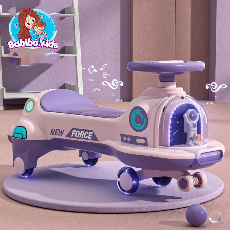 Xe lắc máy bay phi hành gia có nhạc tải trọng 70kg cho bé