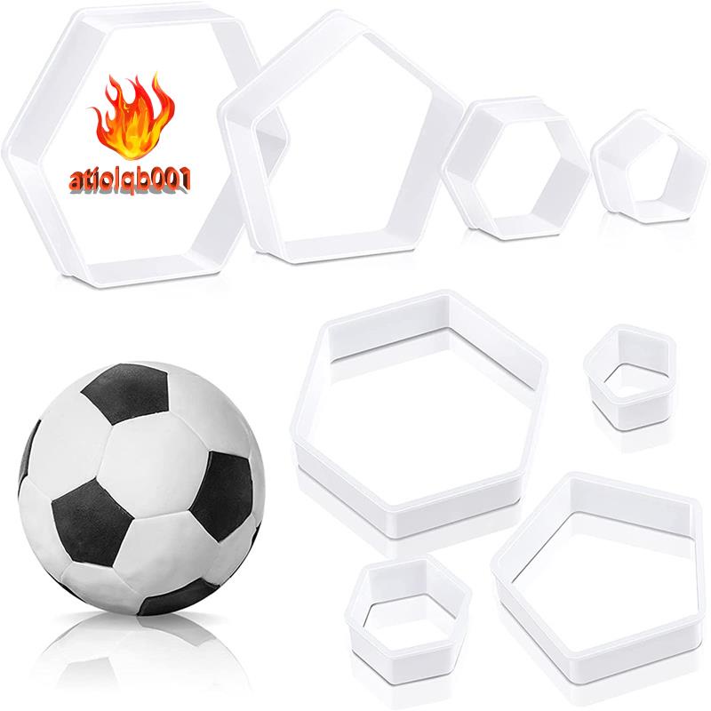 Mô hình bóng đá Máy cắt bánh quy Bánh bóng đá Máy cắt hình lục giác kẹo mềm cho nhà bếp Dụng cụ trang trí bánh tự làm