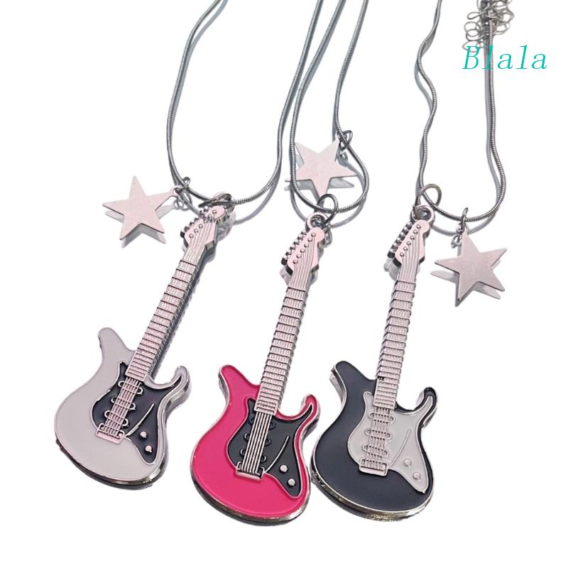 Vòng cổ Mạ Vàng Y2k Mặt Hình Đàn Guitar Ngôi Sao Năm Cánh Thời Trang Hàn Quốc