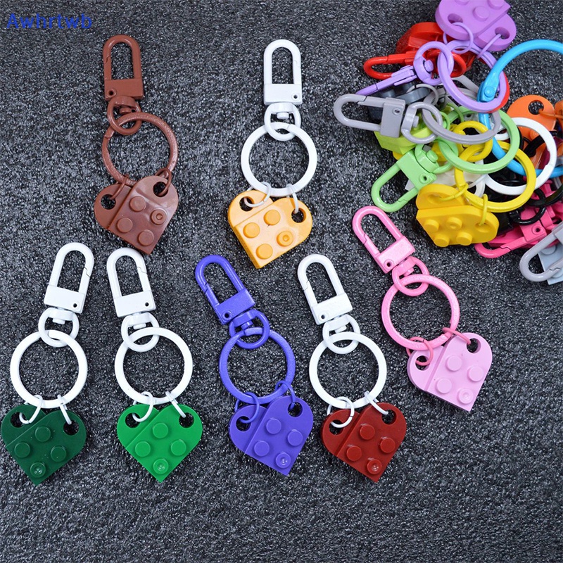 Bộ 2 Móc Khóa Hình Trái Tim Họa Tiết Viên Gạch Sáng Tạo Cho Cặp Đôi Mới