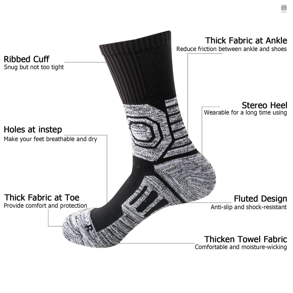 Vớ Thể Thao Dày Dặn Có Đệm Gân Chống Ẩm Chống Trượt Thoáng Khí Cho Nam