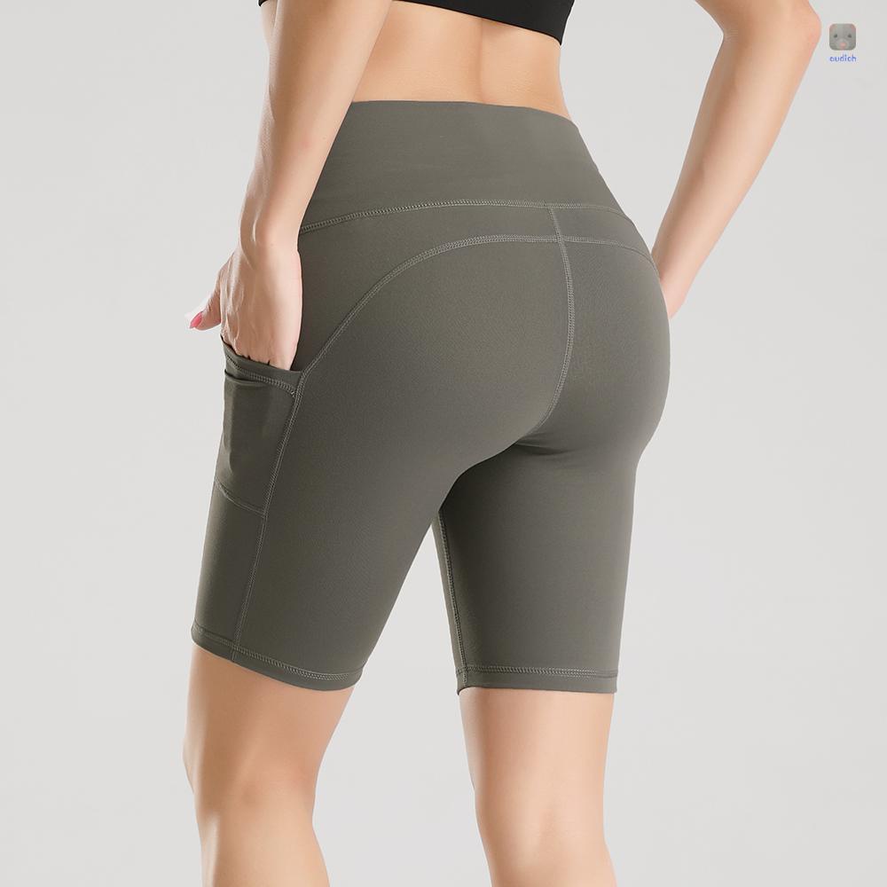 Quần Short Thể Thao Lưng Cao Chất Liệu Co Giãn Nhanh Khô Thời Trang Cho Nữ
