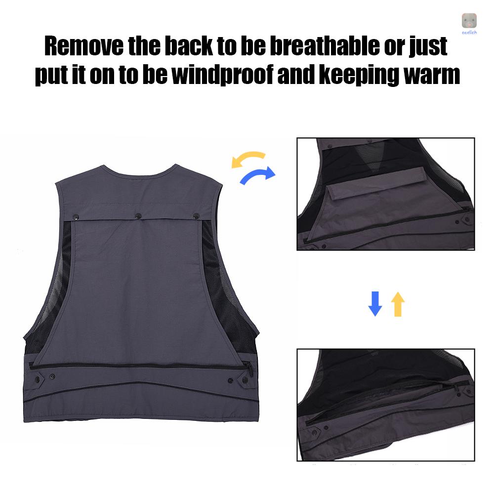 Áo Khoác Câu Cá Không Tay Nhiều Túi Tiện Dụng Dành Cho Nam