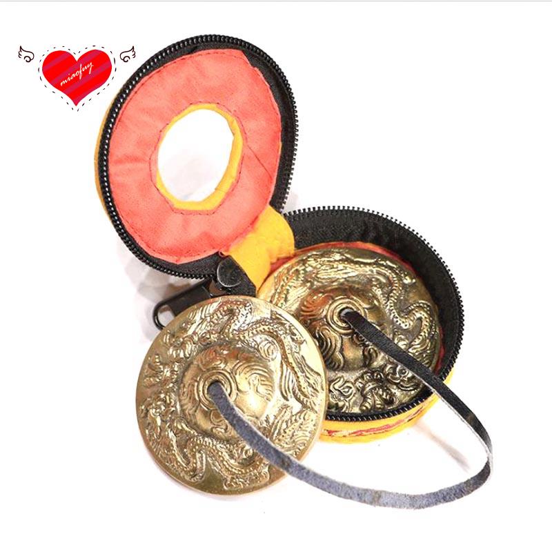 Yoga Cymbals Đồng thau Chuông chũm chọe Phong cách Phật giáo Tây Tạng Tingsha Thiền Yoga Dụng cụ phụ kiện Chũm chọe,C