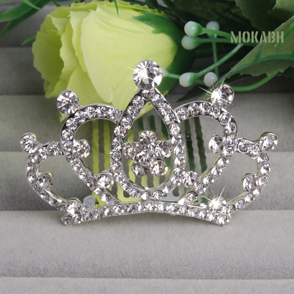 Cài Tóc Hình Vương Miện Có Đính Đá Hợp Thời Trang Cho Bé Gái
