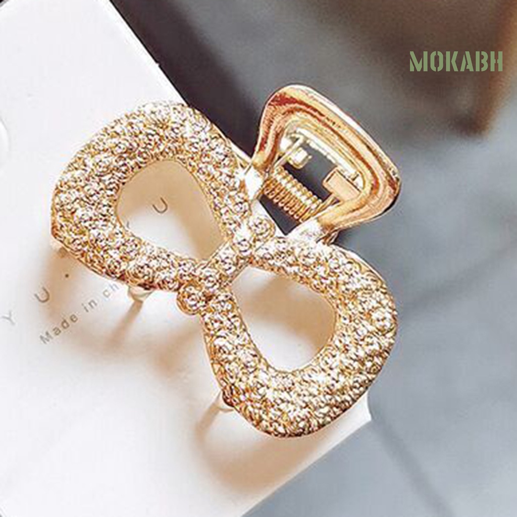 [Mok Abh] Kẹp Tóc Nhiều Kiểu Dáng Đơn Giản Thanh Lịch Bằng Hợp Kim Hình Nơ / Chữ Nhật / Trái Tim / Mặt Trăng / Elip Cho Nữ