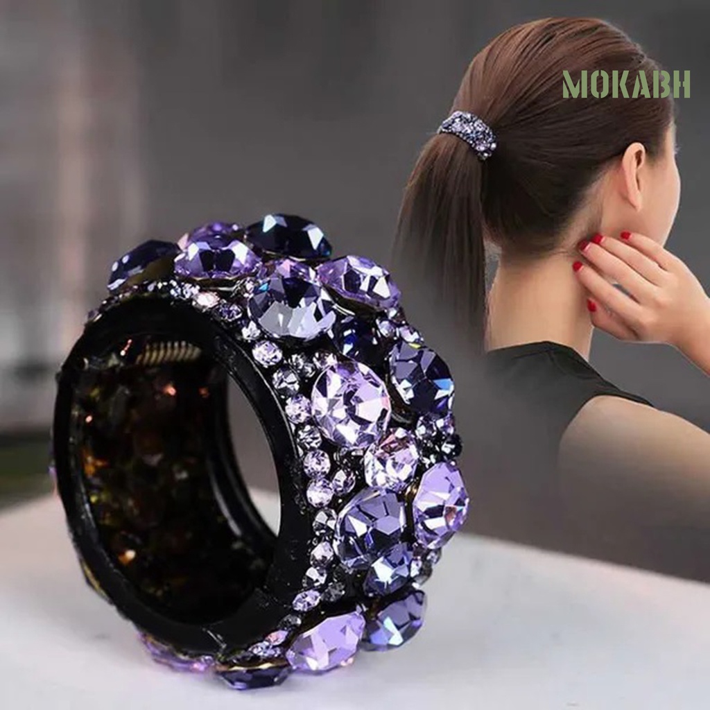 Kẹp Tóc Đuôi Ngựa Đính Đá Nhiều Màu Sắc Chống Trượt