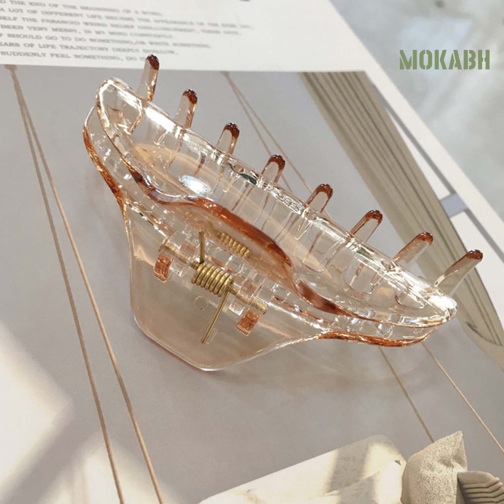 Kẹp Tóc Co Giãn Trong Suốt Chống Trượt Màu Trơn Thời Trang
