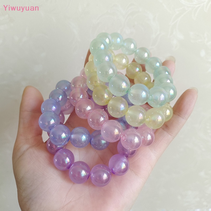 < Yiwuyuan > Vòng Tay Chuỗi Hạt Nhiều Màu Sắc Thủ Công Màu Xanh Lam Hồng Gradient Mới Dành Cho Cặp Đôi