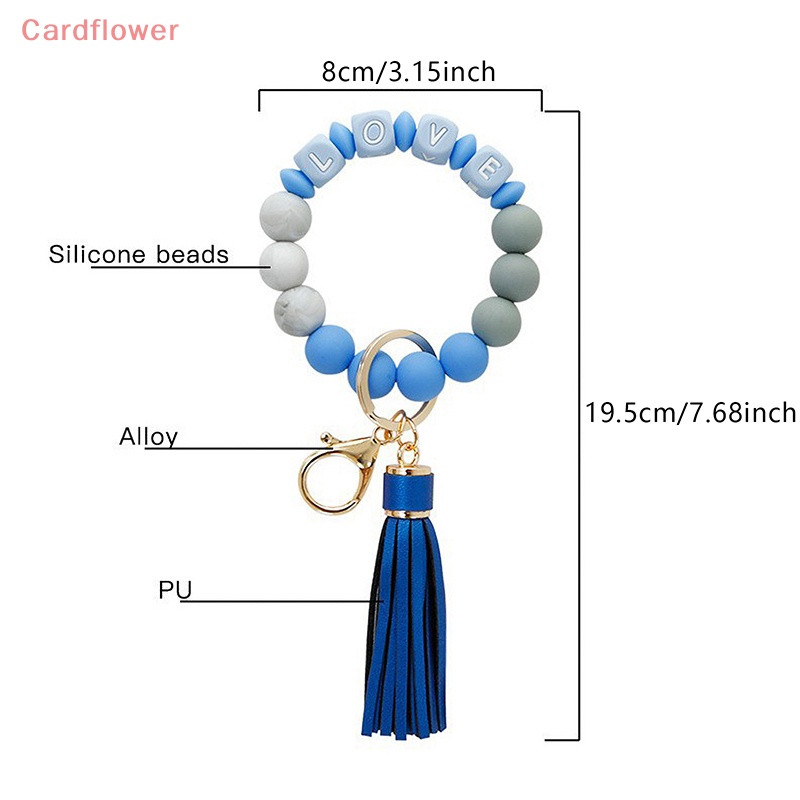 < Cardflower > Móc Khóa Hạt Silicon Tua Rua Mới