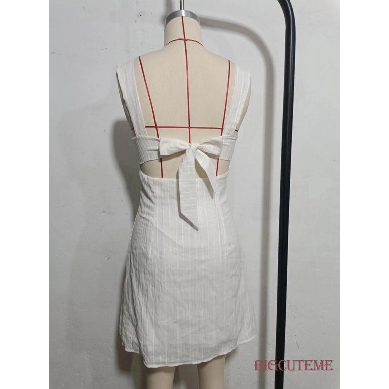 Đầm Mini Sát Nách Màu Trơn Thời Trang Mùa Hè Cho Nữ